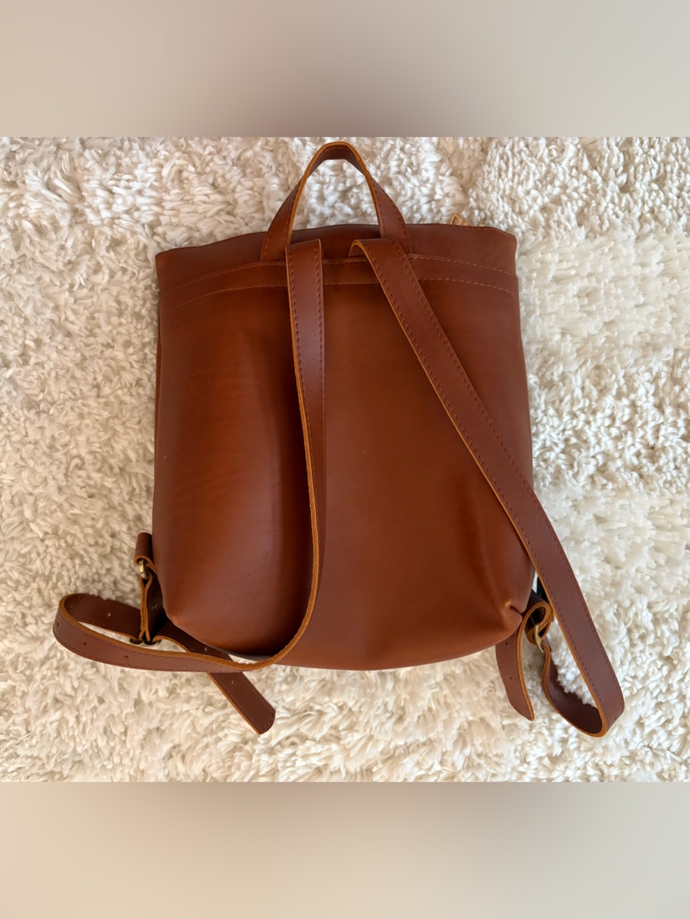 Portland Leather Tote Backpack- Honey - Picture 7 of 11